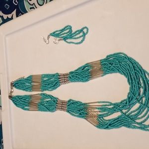 Turquoise and silver set